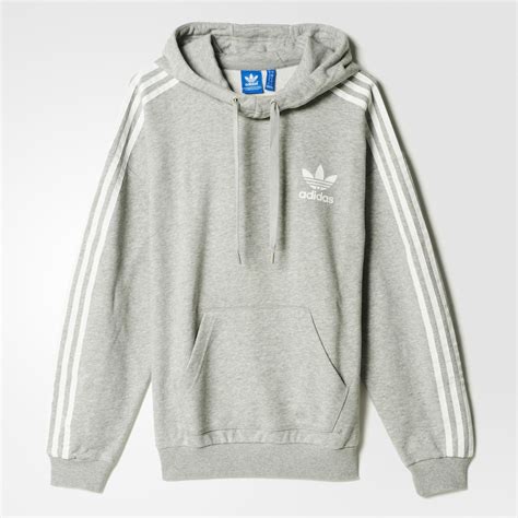 adidas hoodie grau weiße streifen|Graue Hoodies .